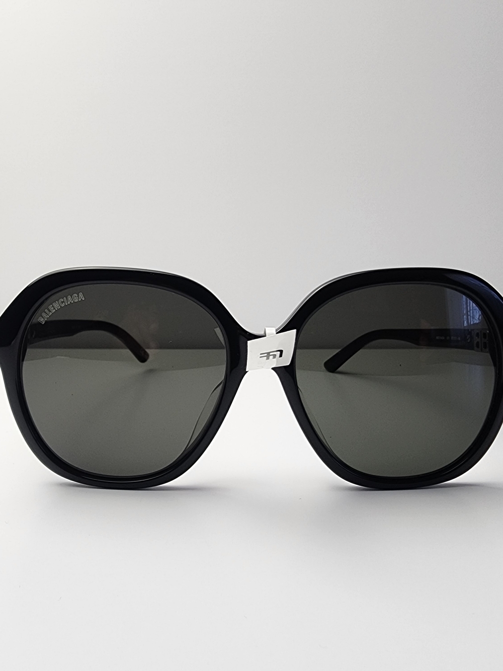 Balenciaga Black Round Oversized Sunglasses